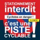 Stickers stationnement interdit sur piste cyclable