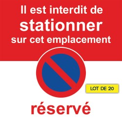 Autocollant stationnement interdit sur place réservée