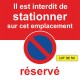 Autocollant stationnement interdit sur place réservée
