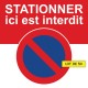 Autocollant interdiction de stationner ici