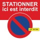 Autocollant interdiction de stationner ici