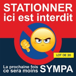 Stationnement interdit jour et nuit. Autocollant dissuasif de stationnement