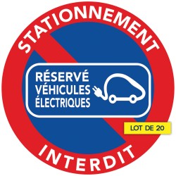 Autocollants stationnement Réservé aux véhicules électriques