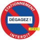 autocollants défense de stationner. Pour voitures mal garées