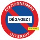 autocollants défense de stationner. Pour voitures mal garées