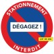 autocollants défense de stationner. Pour voitures mal garées