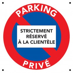 Autocollant de stationnement interdit. Parking réservé à la clientèle.  paquet de 50 autocollants