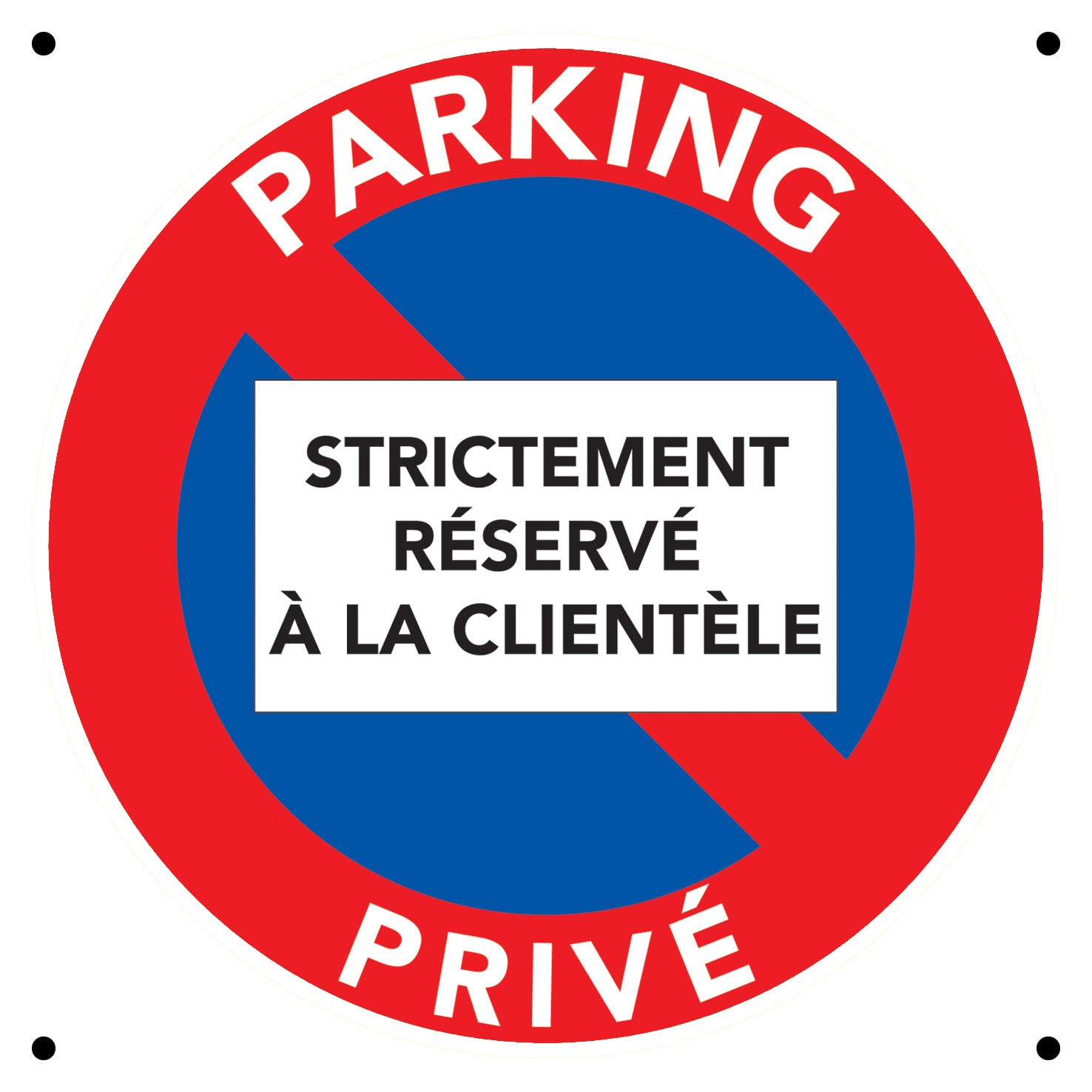 Panneau parking privé et réservé à la clientèle en PVC pas cher.
