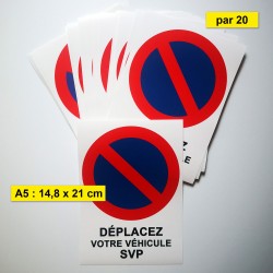 Autocollants déplacez votre véhicule SVP - 15 x 15 cm