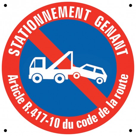 Panneau de stationnement gênant