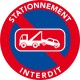 Autocollant mise en fourrière car stationnement interdit