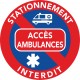 Stationnement interdit sur les accès et voies réservées ambulances