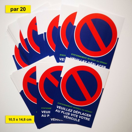 Autocollants pour stationnement interdit
