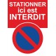 Autocollant interdiction de stationner