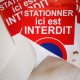 Autocollant interdiction de stationner