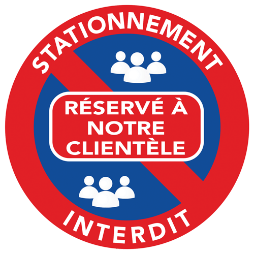 autocollant stationnement réservé à la clientèle