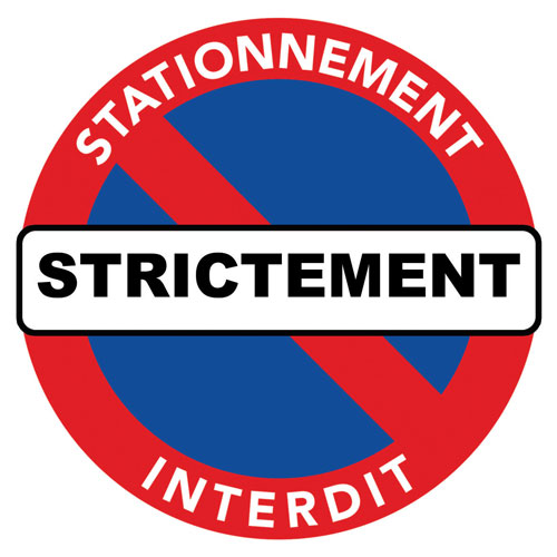 sticker stationnement strcitement interdit pour voiture mal garée