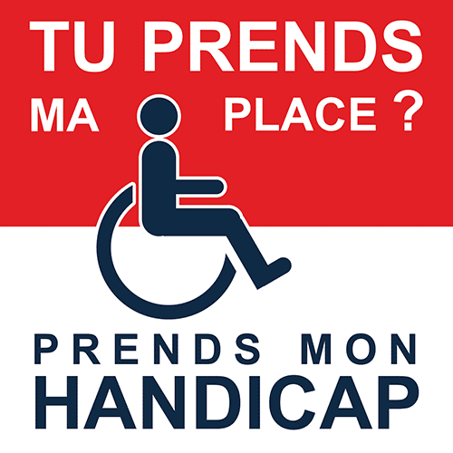 message à destination des voitures garées abusivement sur les places handicapées