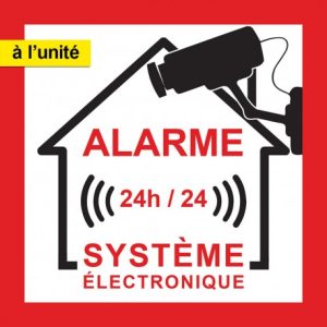 Autocollant alarme maison « Alarme 24h/24, système électronique »