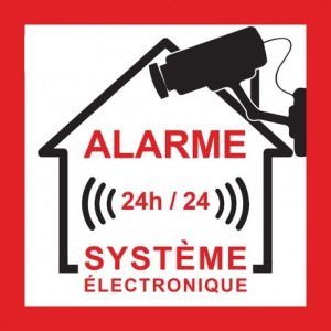 Autocollant alarme maison « Alarme 24h/24, système électronique »