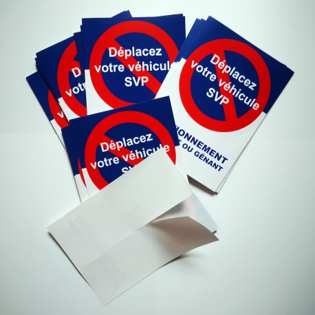 Autocollant « Déplacez votre véhicule SVP », stationnement abusif, vue 3
