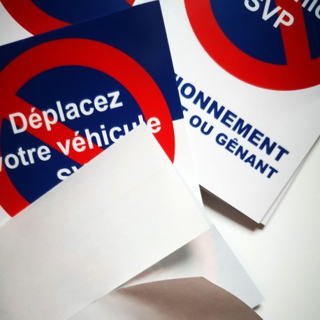 Autocollant « Déplacez votre véhicule SVP », stationnement abusif, vue 12