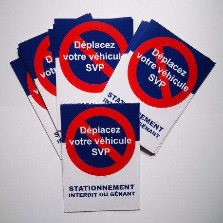 Autocollant « Déplacez votre véhicule SVP », stationnement abusif, vue 14
