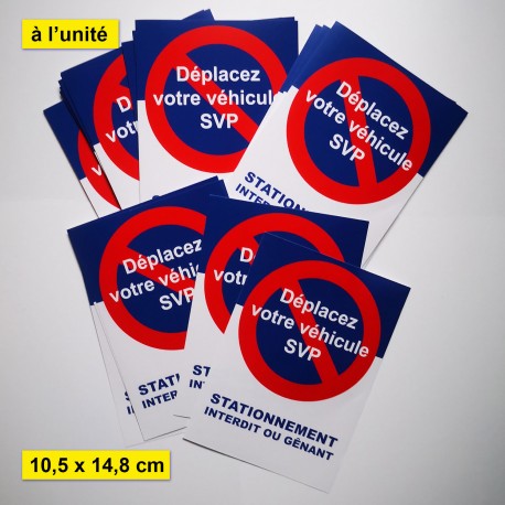 Autocollant « Déplacez votre véhicule SVP », stationnement abusif, vue 4