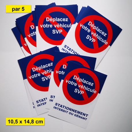 Autocollant « Déplacez votre véhicule SVP », stationnement abusif, vue 5