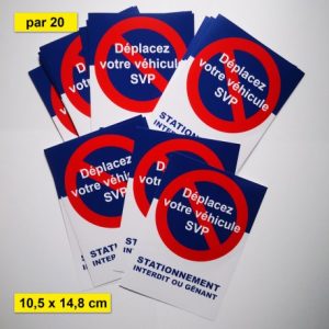 Autocollant « Déplacez votre véhicule SVP », stationnement abusif