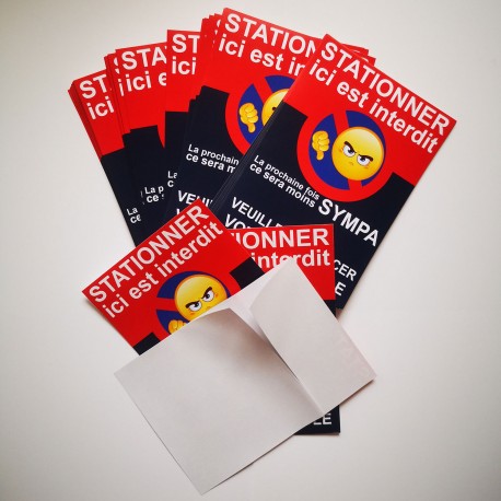 Autocollant « Stationner ici est interdit. La prochaine fois, ce sera moins sympa », vue 4