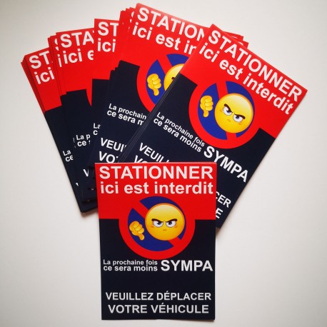 Autocollant « Stationner ici est interdit. La prochaine fois, ce sera moins sympa », vue 6