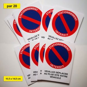 Autocollant stationnement interdit « Veuillez déplacer au plus vite »
