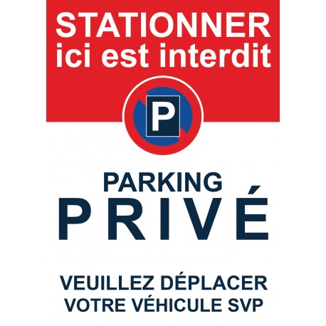 Autocollant parking privé « Stationner ici est interdit », vue 3