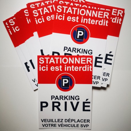 Autocollant parking privé « Stationner ici est interdit », vue 5