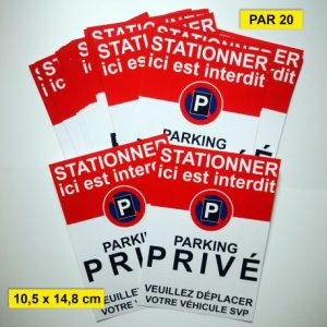 Autocollant parking privé « Stationner ici est interdit »
