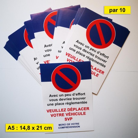 Autocollant stationnement interdit grand format A5, vue 5