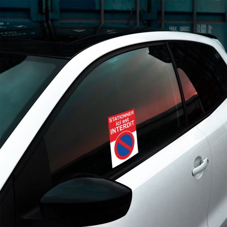 Autocollant « Stationner ici est interdit », bandeau rouge, vue 3