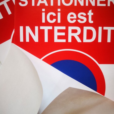 Autocollant « Stationner ici est interdit », bandeau rouge, vue 13