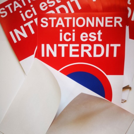 Autocollant « Stationner ici est interdit », bandeau rouge, vue 14