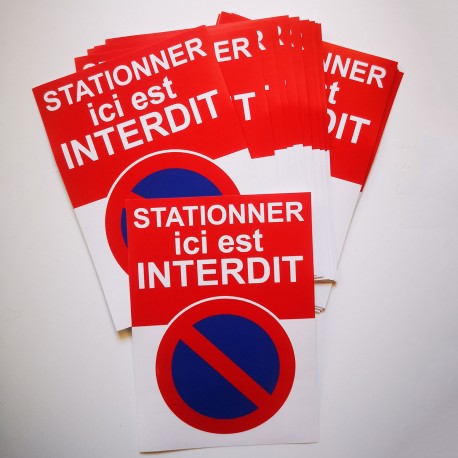 Autocollant « Stationner ici est interdit », bandeau rouge, vue 15