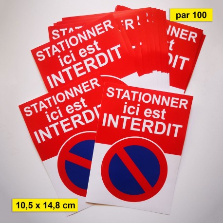 Autocollant « Stationner ici est interdit », bandeau rouge, vue 10
