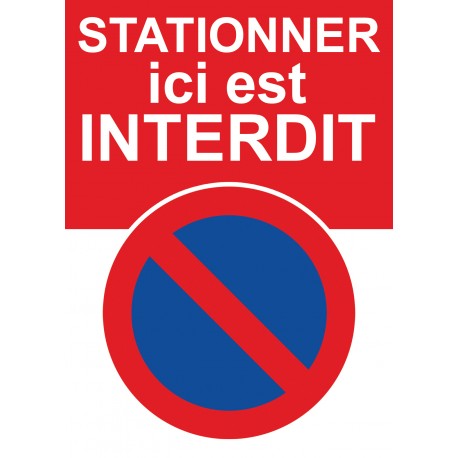 Autocollant « Stationner ici est interdit », bandeau rouge, vue 2