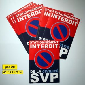 Autocollant « Stationnement interdit. De la civilité SVP », A5