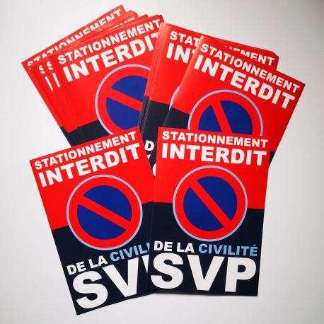 Autocollant « Stationnement interdit. De la civilité SVP », A5, vue 9