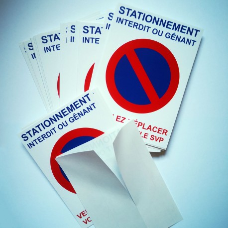 Autocollant « Stationnement interdit ou gênant. Veuillez déplacer votre véhicule SVP », vue 3