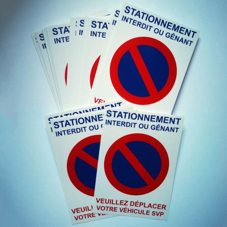 Autocollant « Stationnement interdit ou gênant. Veuillez déplacer votre véhicule SVP », vue 2