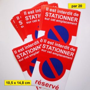 Autocollant stationnement réservé « Il est interdit de stationner »