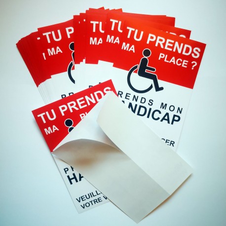Autocollant « Tu prends ma place, prends mon handicap », vue 14