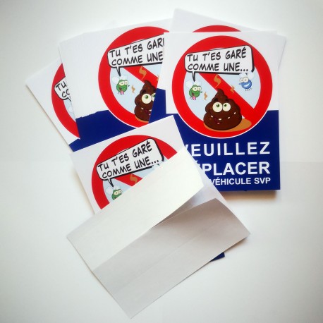 Autocollant « Tu t'es garé comme une merde », vue 3